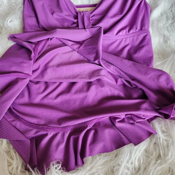 Lands End Underwire Tankini Tank Swim Top‎ Womens Sz 10 Ruffles Rouched - Picture 5 of 12